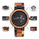 Antique Men's Wood Watches Date and Time - Quartz Wristwatches