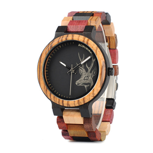 Wood Watches with Date - Deer Collection
